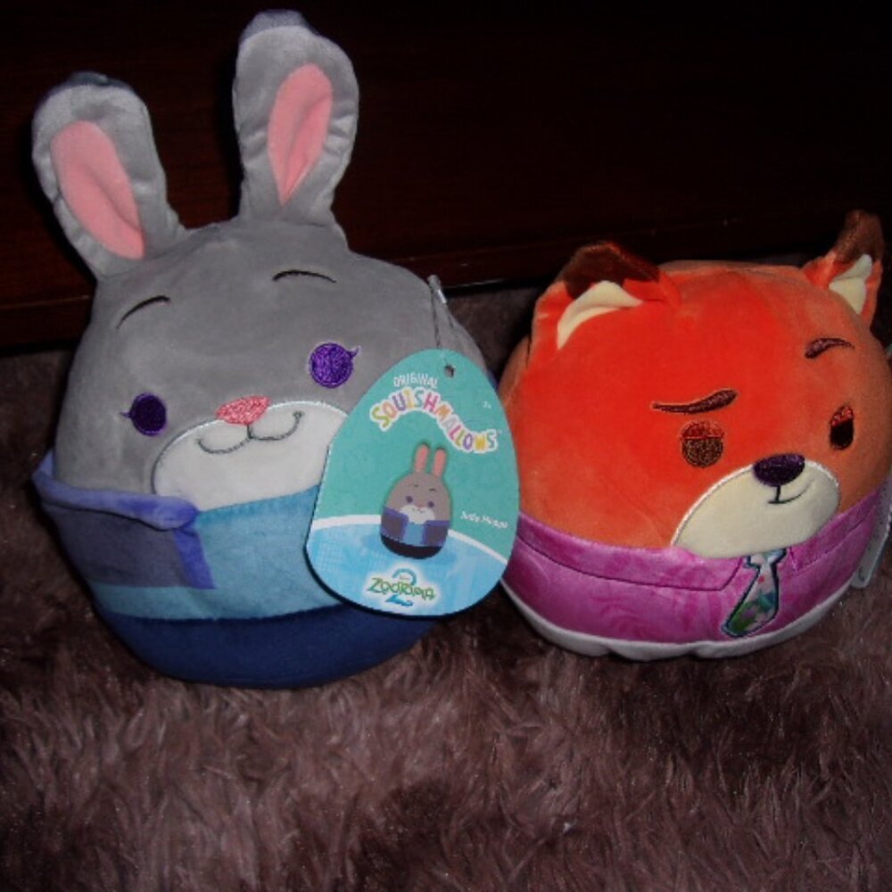 Disney Zootopia 2 Judy Hopps and Nick Wilde Squishmallow set New